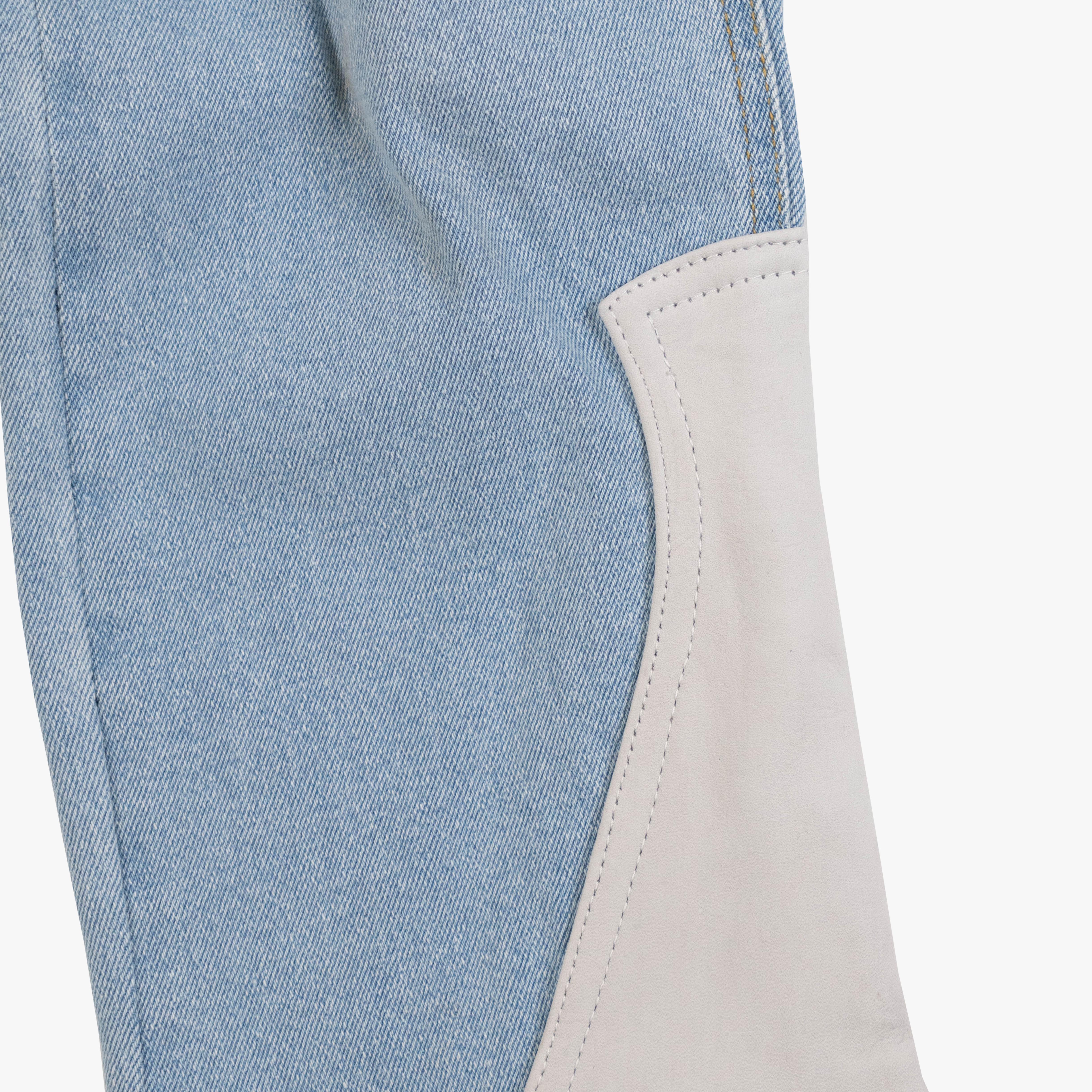 RR Signature Leather Patch Denim Jeans - Light Blue