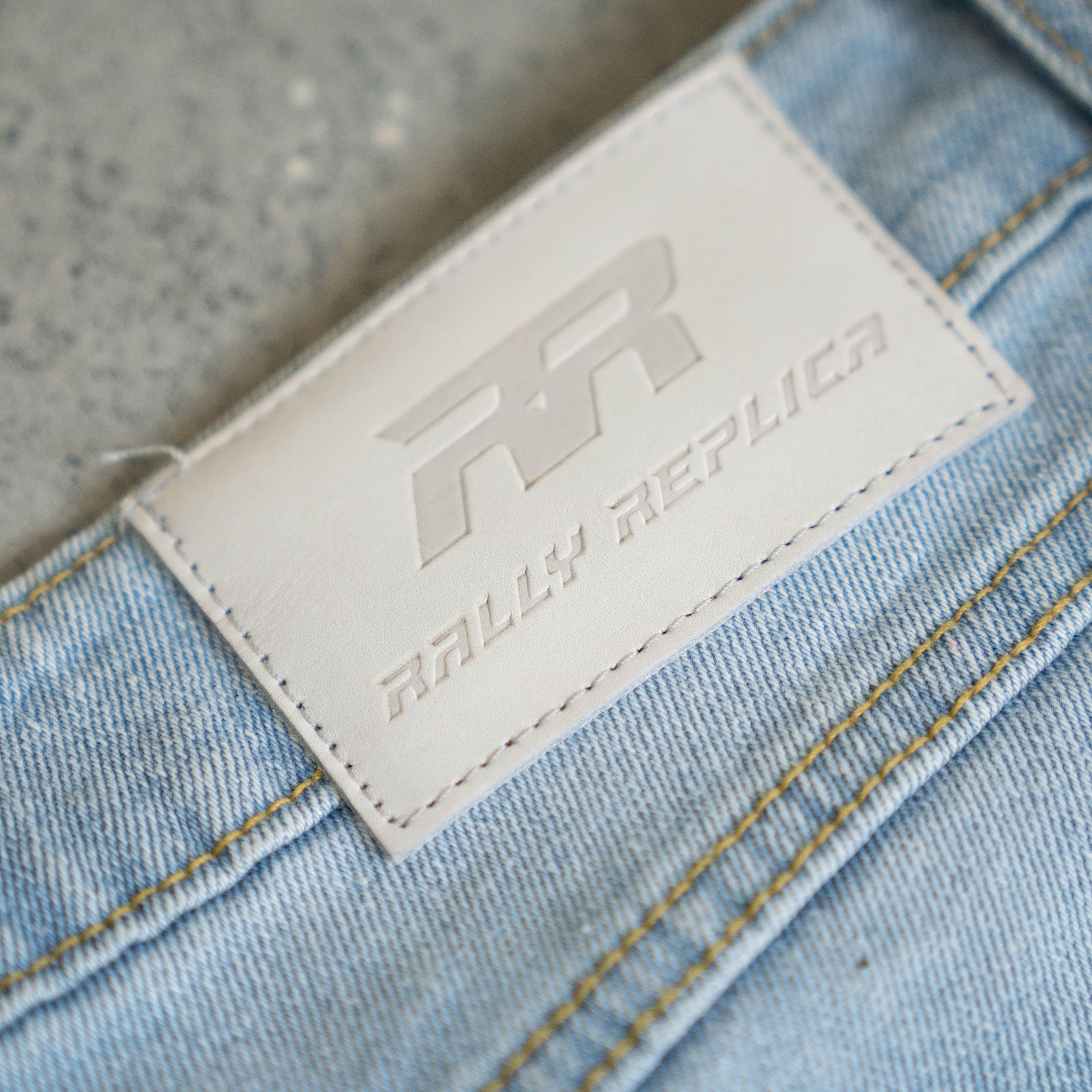 RR Signature Leather Patch Denim Jeans - Light Blue